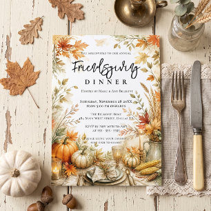 Wasserfarben-Autumn-Friendsgiving-Potluck-Dinner Einladung