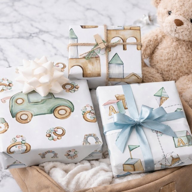 Wasserfarben-Baby-Design Geschenkpapier Set (Von Creator hochgeladen)
