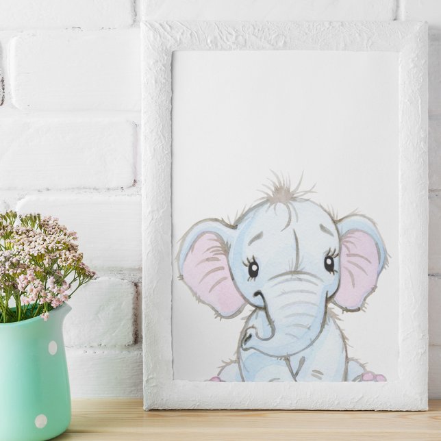 Wasserfarben Baby Elephant Kinderzimmer Adorable Poster (Von Creator hochgeladen)