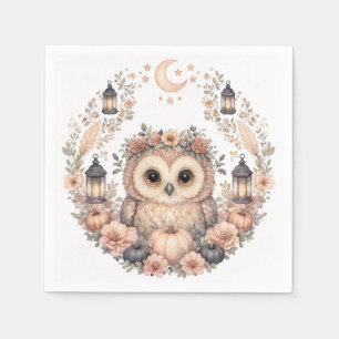 Wasserfarben-Baby-Eule-Party  Serviette