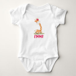 Wasserfarben-Baby Giraffe, Safari-Tiere Baby Strampler
