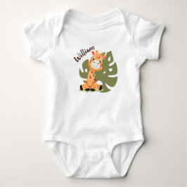 Wasserfarben-Baby Giraffe, Safari-Tiere Baby Strampler