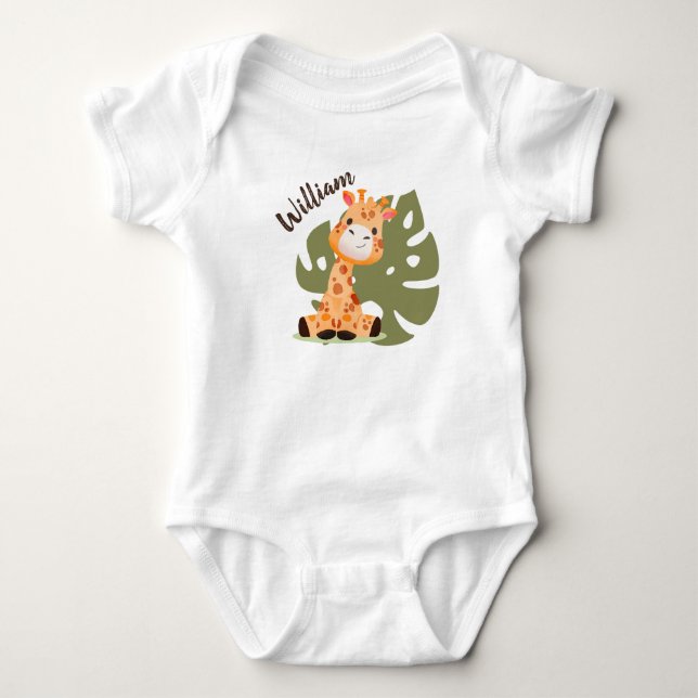 Wasserfarben-Baby Giraffe, Safari-Tiere Baby Strampler (Vorderseite)