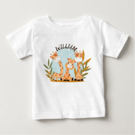 Wasserfarben-Baby Giraffe, Safari-Tiere Baby T-shirt