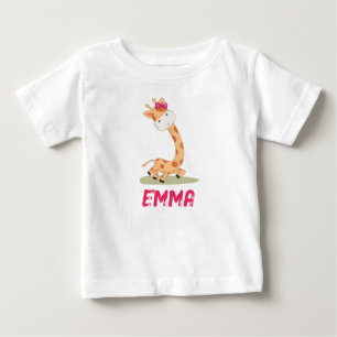 Wasserfarben-Baby Giraffe, Safari-Tiere Baby T-shirt