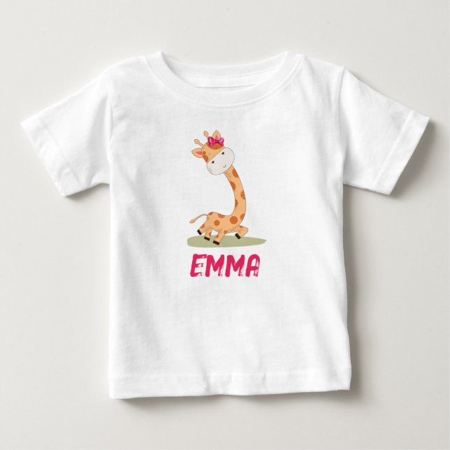 Wasserfarben-Baby Giraffe, Safari-Tiere Baby T-shirt (Vorderseite)