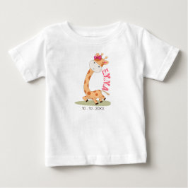Wasserfarben-Baby Giraffe, Safari-Tiere zum Geburt Baby T-shirt