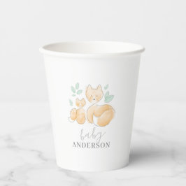 Wasserfarben Babydusche Fox Papiertasse Pappbecher