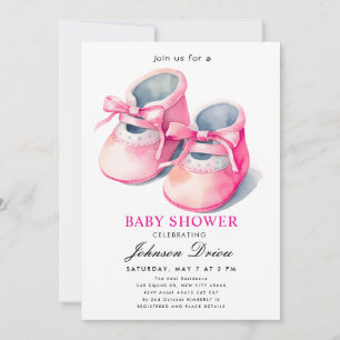 Wasserfarben-Babyschuhe-Thema Neutrale Babyparty Einladung