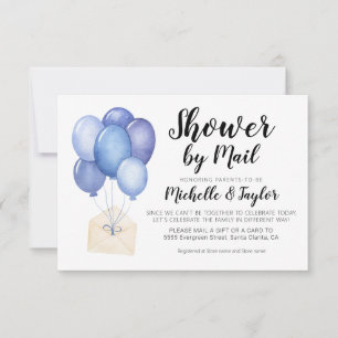 Wasserfarben-Ballon Virtuelle Babyparty-Einladungs Mitteilungskarte