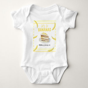 Wasserfarben-Bananenkuchen-Geburtstagsfeier Baby Strampler