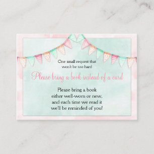 Wasserfarben-Banner Flaggen Baby Shower Buchanfrag Begleitkarte