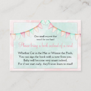 Wasserfarben-Banner Flaggen Baby Shower Buchanfrag Begleitkarte