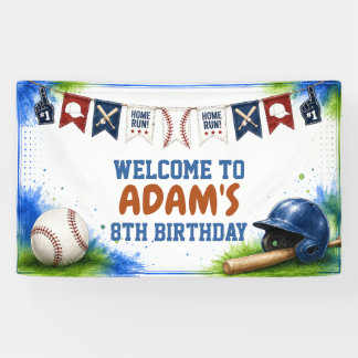 Wasserfarben-Baseball-Geburtstagsbanner Banner