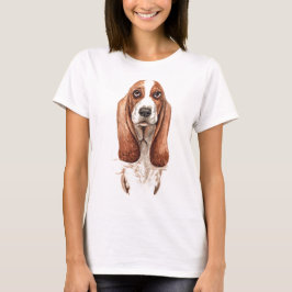 Wasserfarben-Basset T-Shirt