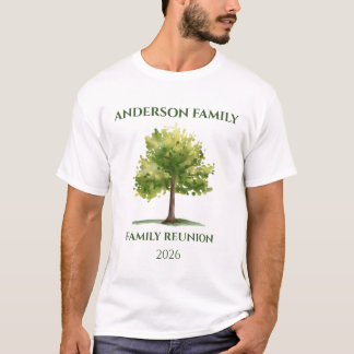 Wasserfarben-Baum-Familientreffen-T-Shirt T-Shirt