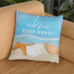 Wasserfarben Beach House Custom Ocean Kissen
