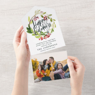 Wasserfarben Berries Grüne Weinkeller Glückwunsch All In One Einladung