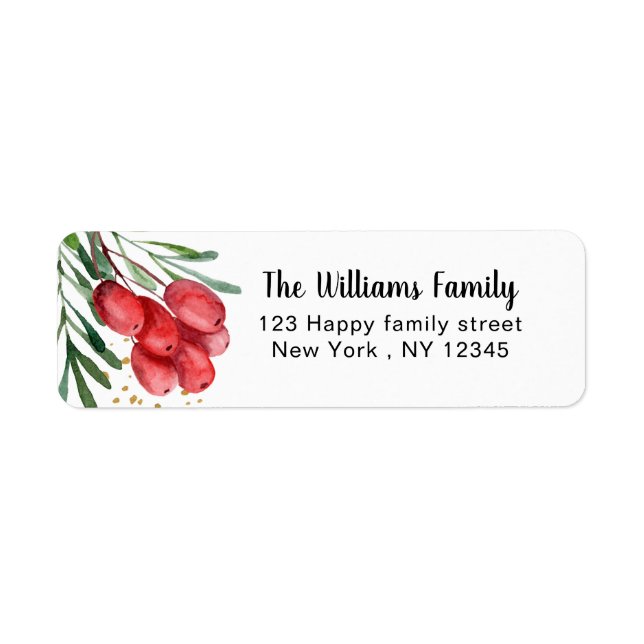 Wasserfarben Berry und Branchen Urlaub (Vorne)