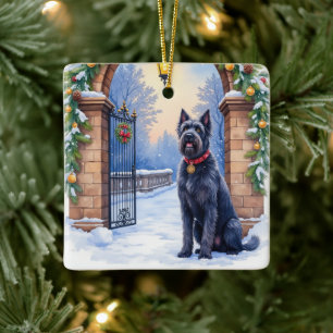 Wasserfarben-Black-Russian-Terrier-Eisernes-Christ Keramikornament