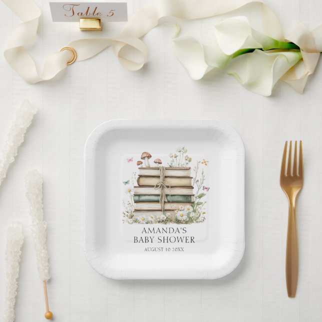 Wasserfarben-Bläschen-Neutral-Babydusche Pappteller (Hochzeit)