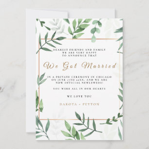 Wasserfarben-Blätter 10a Hochzeitskarte Einladung