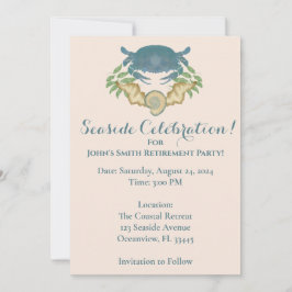 Wasserfarben, blaue Krebserhaltung Save the Date Einladung
