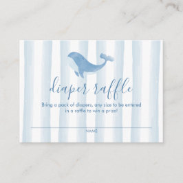 Wasserfarben Blauer Whale Babydusche Windelwindeln Begleitkarte