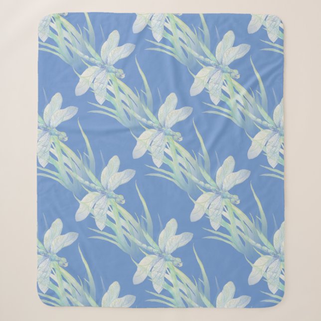 Wasserfarben-Blaues Libelle-Wasserinsekt Sherpadecke (Vorderseite)