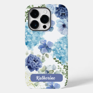 Wasserfarben bläulich blauer Hydrangea stilvoll Case-Mate iPhone 14 Pro Hülle