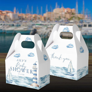 Wasserfarben Blue Nautical Baby Dusche Geschenkschachtel