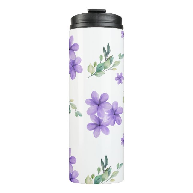 Wasserfarben-Blume Thermosbecher (Vorderseite)