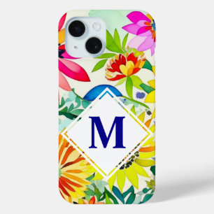 Wasserfarben Blumen Monogrammiert  Case-Mate iPhone Hülle