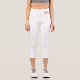 Wasserfarben Blumenherz Rosa Sweet Valentine Liebe Capri Leggings