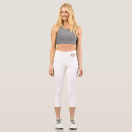 Wasserfarben Blumenherz Rosa Sweet Valentine Liebe Capri Leggings