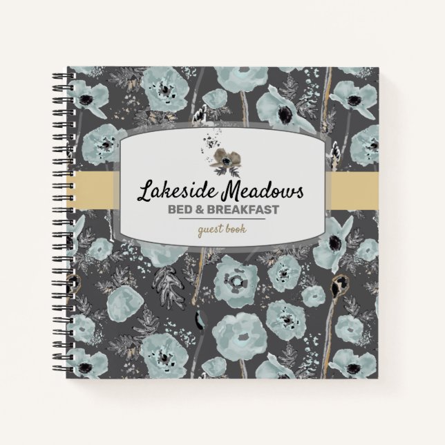 Wasserfarben Blumenmohn Urlaub Rental Gästebuch Notizbuch (Vorderseite)