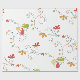 Wasserfarben-Blumenmuster Benutzerdefinierter Hint Geschenkpapier