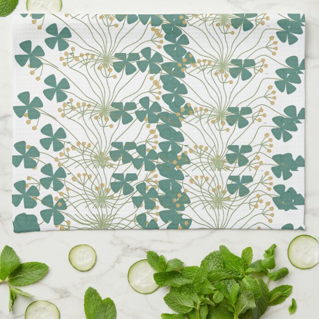 Wasserfarben-Blumenmuster Individuelle Hintergrund Geschirrtuch (Gefaltet)