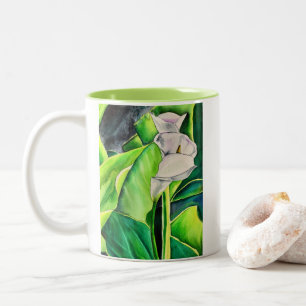 Wasserfarben-Blütenkalk Zweifarbige Tasse