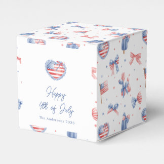 Wasserfarben-Bögen im Preppy-Stil zum 4. Juli-Must Geschenkschachtel