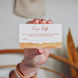 Wasserfarben-Boho Abstrakte Wüstenwüste-Windeln Begleitkarte