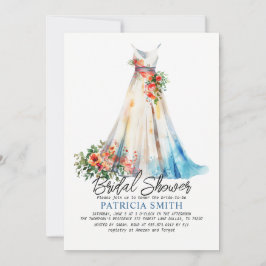 Wasserfarben Brautdusche Braun Braun Einladung