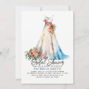 Wasserfarben Brautdusche Braun Braun Einladung