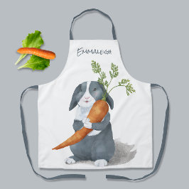 Wasserfarben Bunny Rabbit Mit Monogramm Schürze