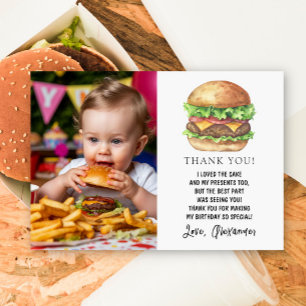 Wasserfarben-Burger-Party-Geburtstags-Dankeschön Dankeskarte