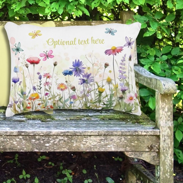Wasserfarben-Butterfliegen-Wildblume - beide Buchs Dekokissen (Von Creator hochgeladen)