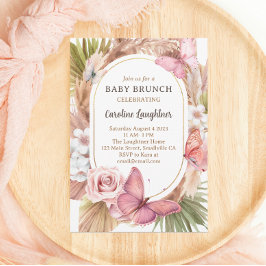 Wasserfarben Butterfly Blumengarten Baby Brunch Einladung