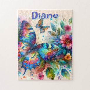 Wasserfarben Butterfly Blumengarten Personalisiert