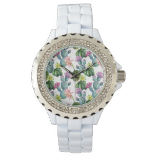 Wasserfarben Cacti Art Muster Armbanduhr