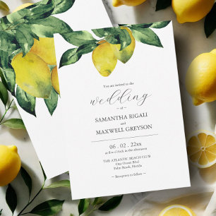 Wasserfarben-Citrus Hochzeitseinladungen Einladung